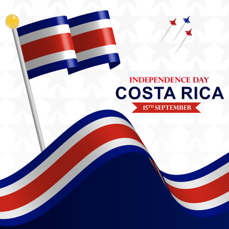 Costa Rica Independence Day Vector Template Design Illustration. Flag of Costa Ricaのイラスト素材