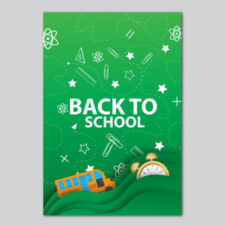 Back to school design template. Vector illustration. Eps 10 file.のイラスト素材