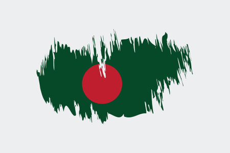 Flag of Bangladesh in grunge style. Vector illustration. Grunge style.のイラスト素材