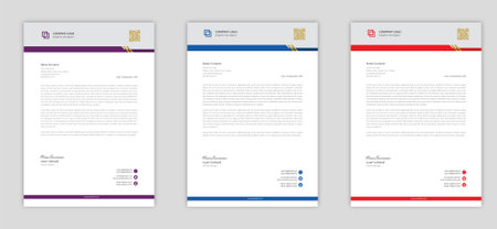 Modern professional business style letterhead template design, A4 format.のイラスト素材