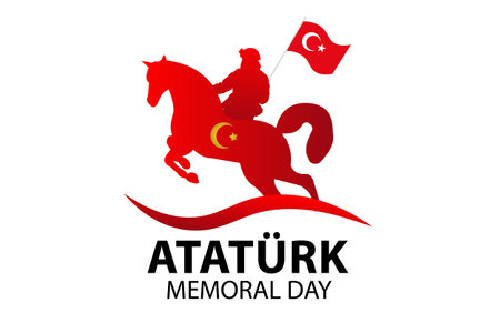 Vector illustration of a Background for Ataturk Memorial Dayのイラスト素材