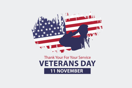 Veterans Day. Holiday concept. Template for background, banner, card, poster with text inscription. Vector EPS10 illustration.のイラスト素材