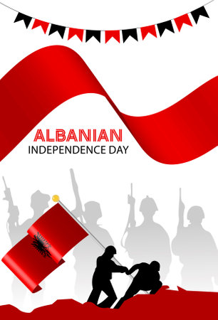 Albania Independence Day Background for your design. Vector illustration.のイラスト素材