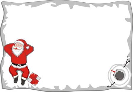 Santa Claus Lying On Blank Matのイラスト素材