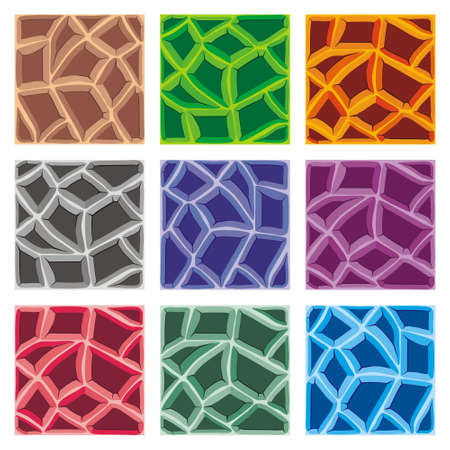 seamless patterns set, vector stone background textures collection for creating gameのイラスト素材