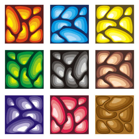 seamless patterns set, vector stone background textures collection for creating gameのイラスト素材