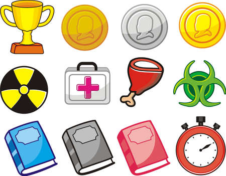 sets of game property illustration for creating 2d game and mobile gameのイラスト素材