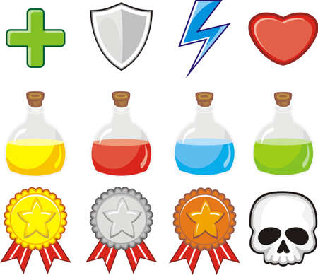 sets of game property illustration for creating 2d game and mobile gameのイラスト素材