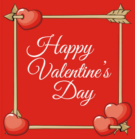 Valentine's day, arrow with hearts for creating greeting valentine love cardのイラスト素材
