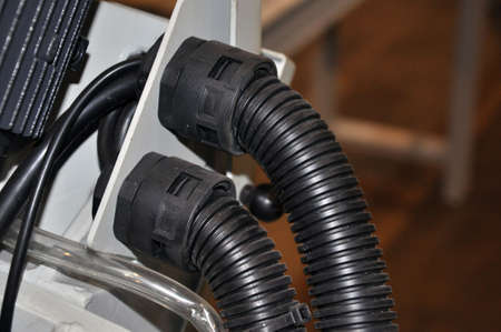 Input power cable to the machine in an insulating sheath.の写真素材