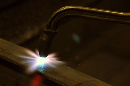 Propane Gas Flame. Gas cutter heats the productの写真素材