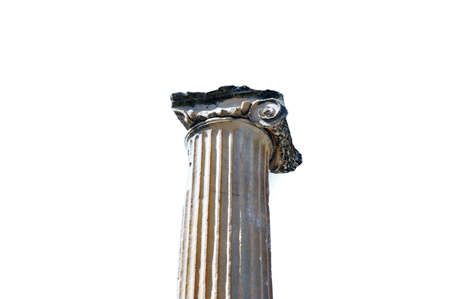 Ancient greek architecture object marble column ionic style.の写真素材