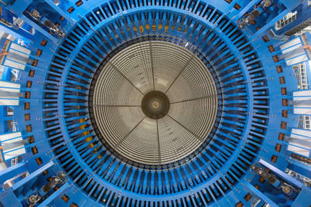 The fuel tank of an orbiting spaceship from the inside. Abstraction. Blank for designers.の写真素材