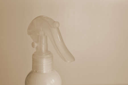 Spraying antibacterial disinfectant, hand sanitizer spray, infection control concept. Sanitizer for...