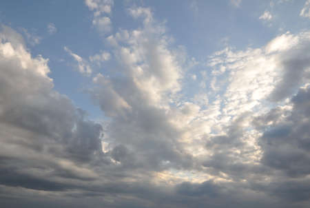Blue cloudy sky on a summer evening. Blank for designers