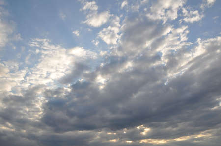 Blue cloudy sky on a summer evening. Blank for designers