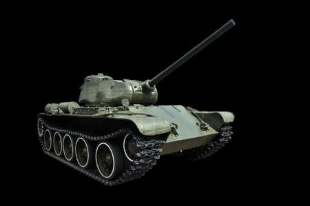 Soviet medium tank T-44. Isolate on a black background. Weaponの写真素材