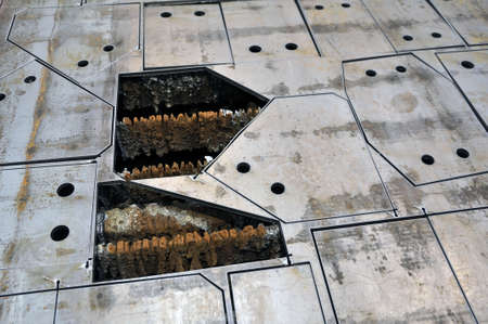 Plasma cutting at the factory. Cut sheet metal. Cut out details.の写真素材