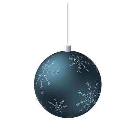 Christmas decorations. blue, gray ball with snowflakes. Vector illustrationのイラスト素材