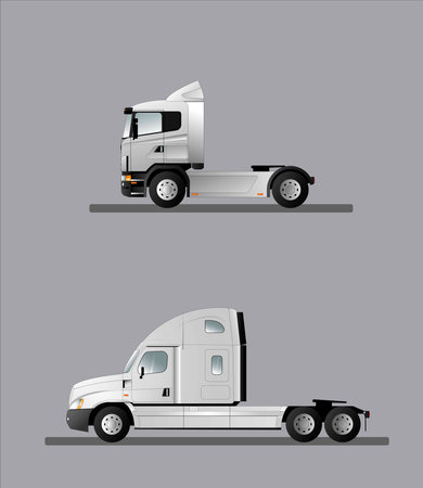 Truck tractor, European and American versions.のイラスト素材