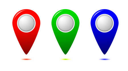 Set of bright map pointers. Vector illustration.のイラスト素材