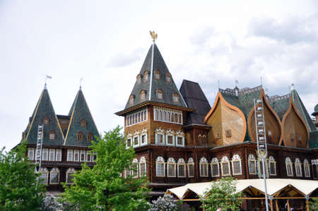 Moscow, Russia - May 23, 2021: Wooden palace of Tsar Alexei Mikhailovich in Kolomenskoye Park.のeditorial素材