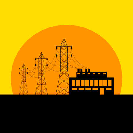 Overhead power line and transformer substation