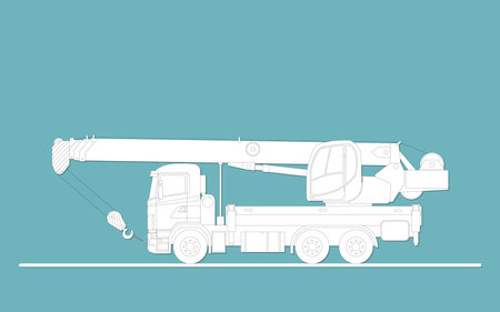Crane based on a paper cut truck. vector illustration.のイラスト素材