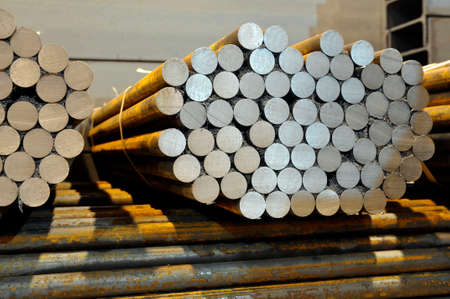 A bunch of steel rods cut to size. Procurement section of the plant.