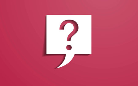 Question mark symbol in paper cut style. Minimalist icon design.のイラスト素材