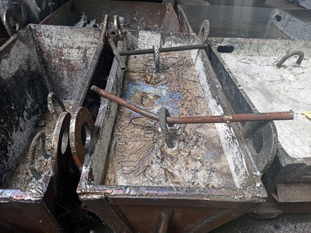 Lead production. Lead ingots. Recycling of batteries.