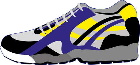 Sport sneaker in blue and gray colorsのイラスト素材