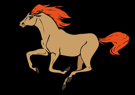 Running wild horse in vectorのイラスト素材