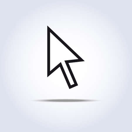 arrow cursor vector icon on gray background.のイラスト素材