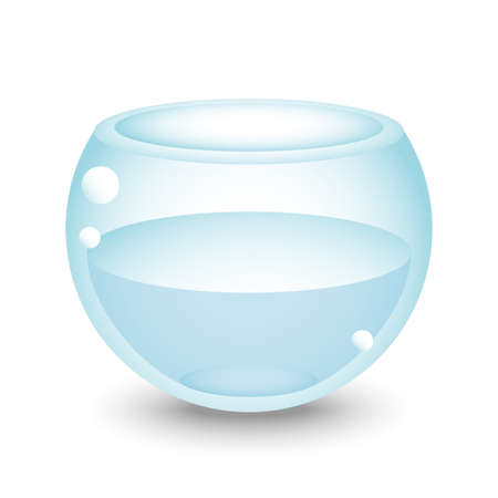 aquarium with water in isolated on whiteのイラスト素材