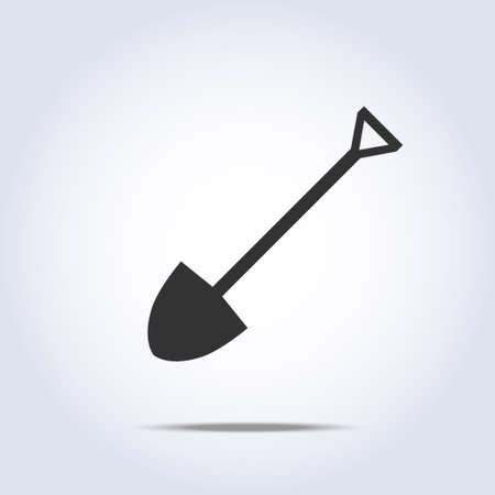 simple shovel icon gray silhouetteのイラスト素材