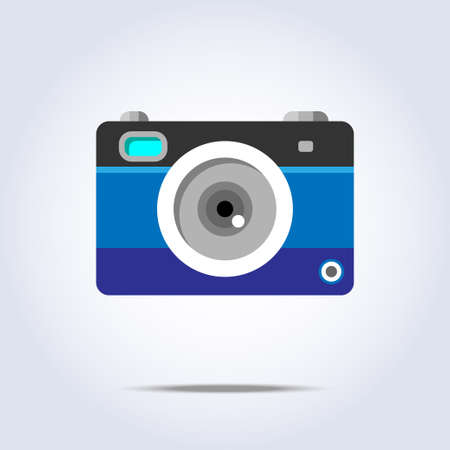 Photo camera icon in blue colorのイラスト素材