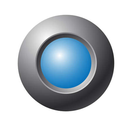 Blue button on gray background. Vector illustrationのイラスト素材