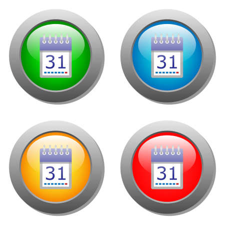 Calendar organaizer icon on buttons setのイラスト素材