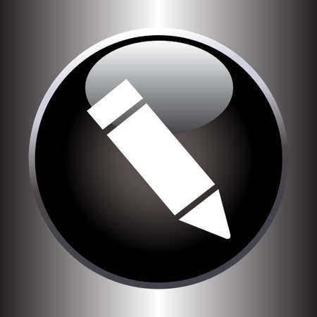 Pencil icon on black buttonのイラスト素材