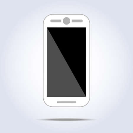 White phone illustration on white backgroundのイラスト素材