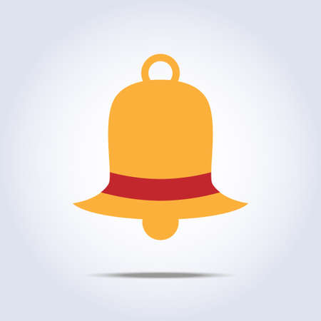 Yellow bell with red ribbonのイラスト素材