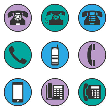Set of different phone icons. Vector illustrationのイラスト素材