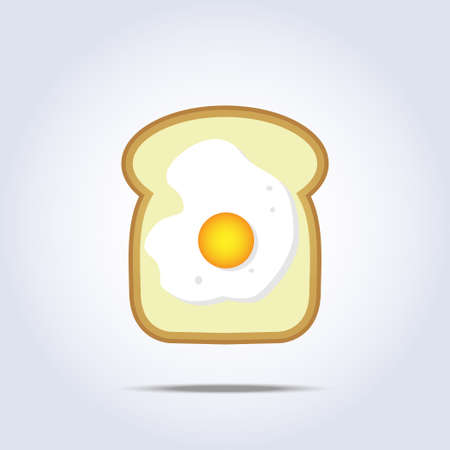 White bread toast icon with eggのイラスト素材