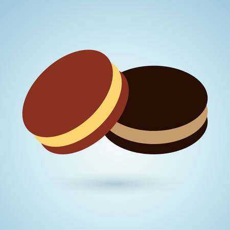 Icon of chocolate cookies with cream fillingのイラスト素材