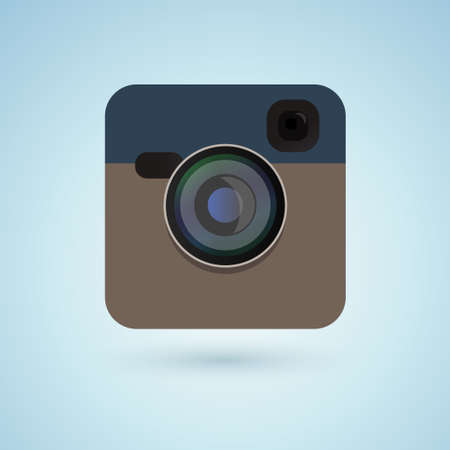 Camera icon blue color in vector