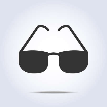 Glasses icon on gray backgroundのイラスト素材