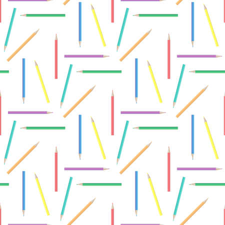 Abstract rainbow pensils seamless backgroundのイラスト素材