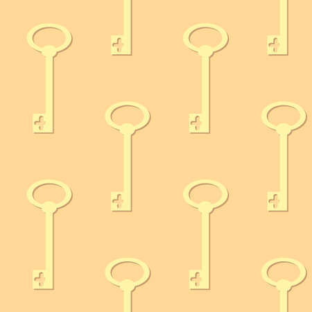 Seamless background with retro keys silhouetteのイラスト素材