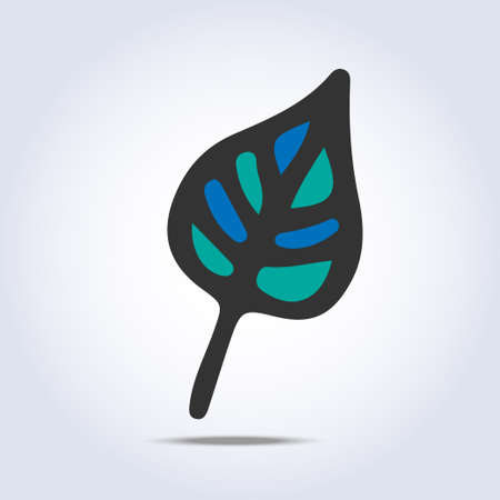 Vector leaf icon hand drawn. Eco symbolのイラスト素材